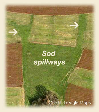 Sod spillways